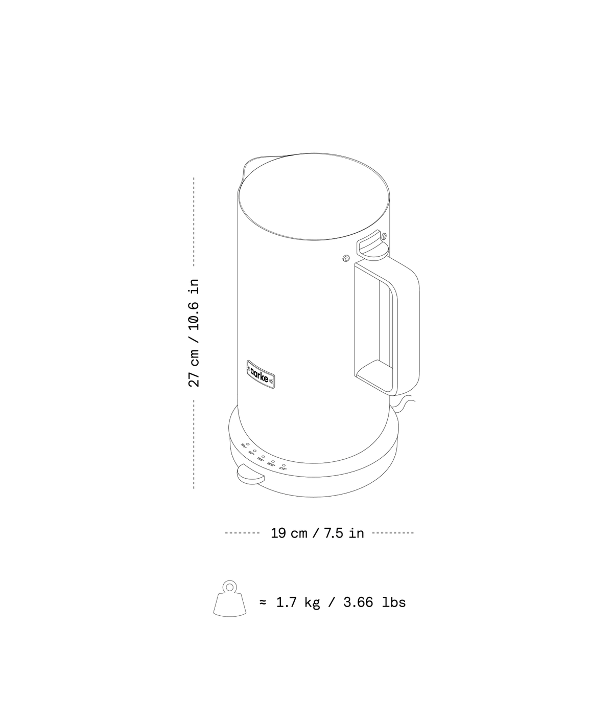 Aarke kettle size guide