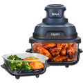 Ninja CRISPi Cyberspace Blue portable air fryer with glass containers