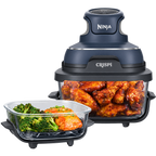 Ninja CRISPi Cyberspace Blue portable air fryer with glass containers