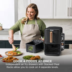 Ninja Double Stack XL 9.5L Air Fryer, 2 Drawers, Black/Copper