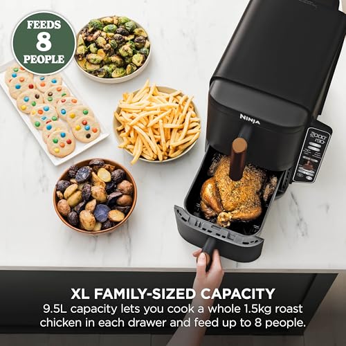 Ninja Double Stack XL 9.5L Air Fryer, 2 Drawers, Black/Copper
