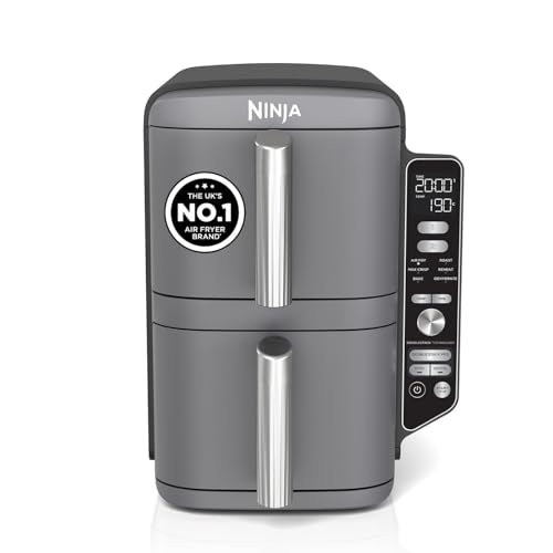Ninja Double Stack XL 9.5L Air Fryer, 2 Drawers, Grey SL400UK