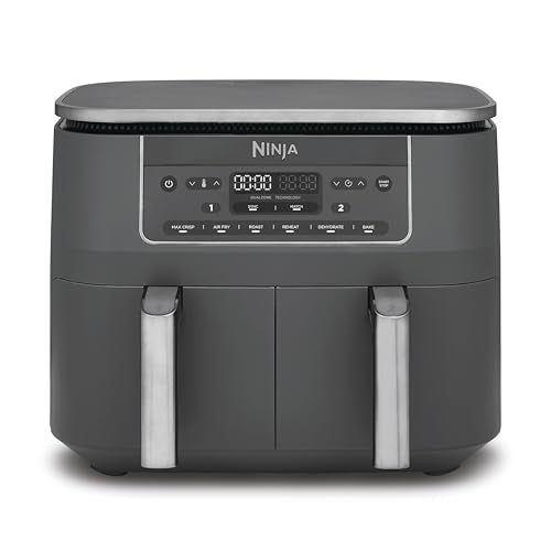 Ninja Dual Zone 6-in-1 7.6L Air Fryer, 2 Drawers, Gunmetal DZ300UK