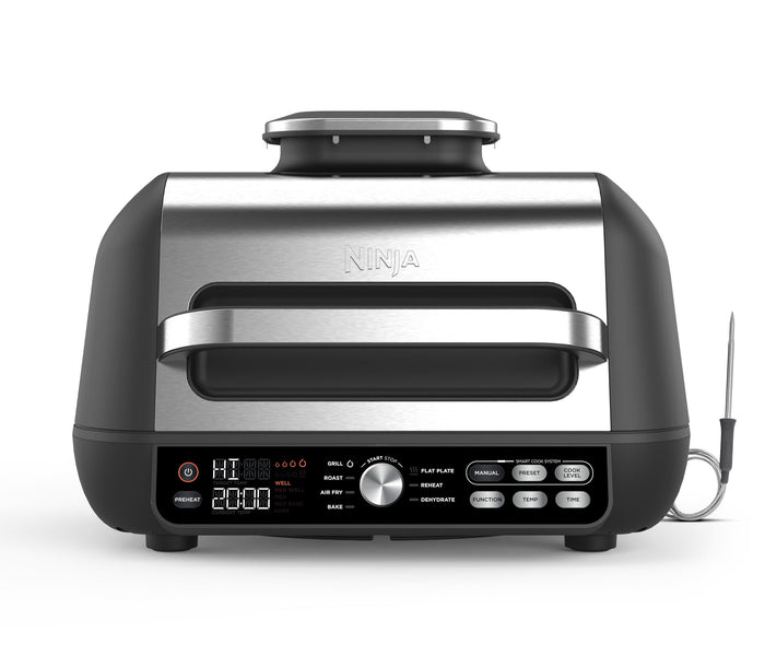 Ninja Foodi Max Pro Health Grill, Flat Plate & Air Fryer 3.8L, 7-in-1, Silver/Black AG651UK