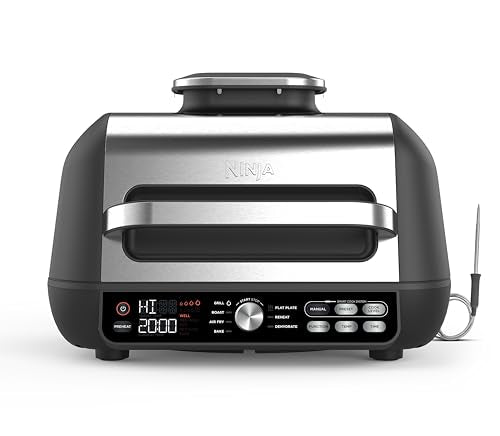 Ninja Foodi Max Pro Health Grill, Flat Plate & Air Fryer 3.8L, 7-in-1, Silver/Black AG651UK