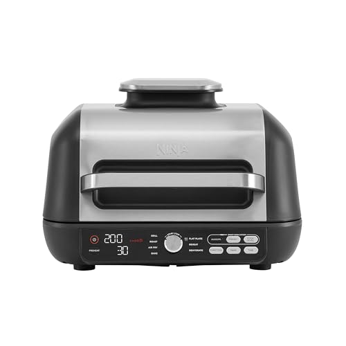 Ninja Foodi Max Pro Health Grill, Flat Plate & Air Fryer 3.8L, 7-in-1, Silver/Black AG651UK