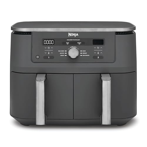 Ninja MAX Dual Zone 9.5L Air Fryer, 2 Drawers, Gunmetal DZ400UK