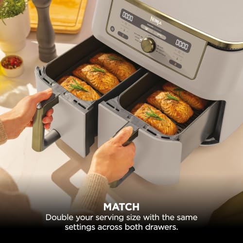 Ninja MAX Dual Zone Digital Air Fryer, 9.5L, Stone Gold DZ400UKSTGD