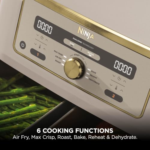 Ninja MAX Dual Zone Digital Air Fryer, 9.5L, Stone Gold DZ400UKSTGD