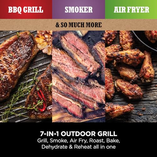 Ninja Woodfire Electric 7-in-1 BBQ Grill & Smoker, Grey/Black OG701UK