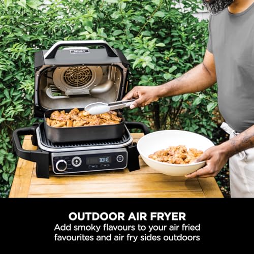 Ninja Woodfire Electric 7-in-1 BBQ Grill & Smoker, Grey/Black OG701UK