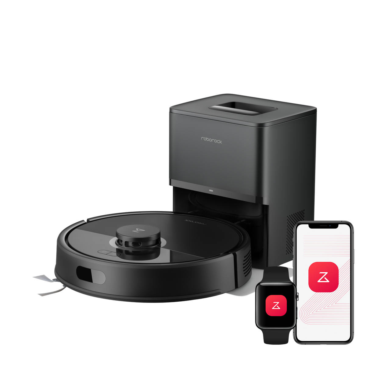 Roborock Q7 L5+ robot vacuum and auto-empty dock – black